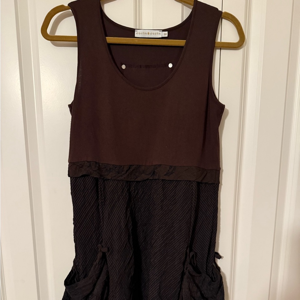French Cache Cache tunic with side pockets  brown size 38